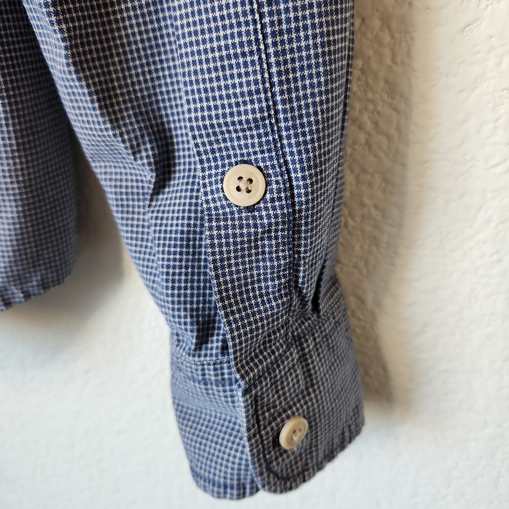 Men's Levi's Long Sleeve Blue Checked Western Button Up Shirt Size L - Picture 4 of 5